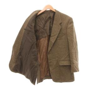 LANVIN PARIS ヴィンテージ テーラードジャケット ツイード ウール 50 茶 ブラウン /JS GY53