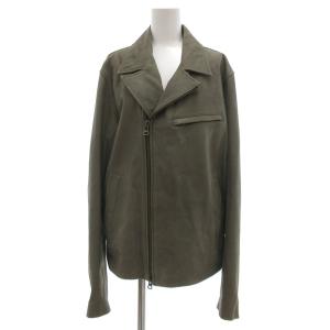 ライダースジャケット レザー ダブル カーフスキン L グレー /JS GY53