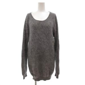 チュニック シャギーニット セーター アンゴラ 長袖 S グレー /JS GY53