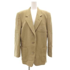 SPORTS ヴィンテージ テーラードジャケット ロゴ刺繍 メルトン ウール L ベージュ /JS GY53