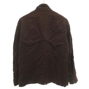 Aquascutum ジャケット ブルゾン 麻 リネン スタンドカラー ドッグイヤー M 茶 ブラウン /JS GY53