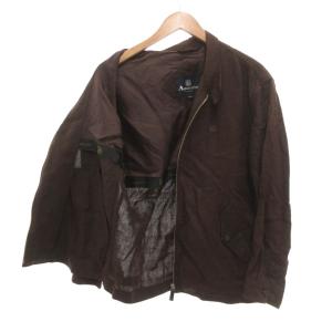 Aquascutum ジャケット ブルゾン 麻 リネン スタンドカラー ドッグイヤー M 茶 ブラウン /JS GY53