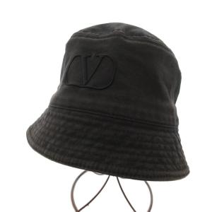 バケットハット バケハ 帽子 ロゴ刺繍 58 黒 ブラック /JS GY53