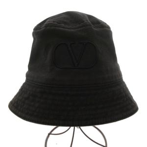 VALENTINO GARAVANI バケットハット バケハ 帽子 ロゴ刺繍 58 黒 ブラック /JS GY53