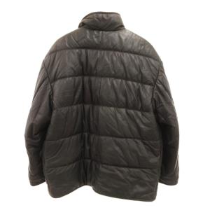 VALENTINO BOUTIQUE レザージャケット 中綿 ブルゾン ジップアップ 52 黒 ブラック /JS GY53