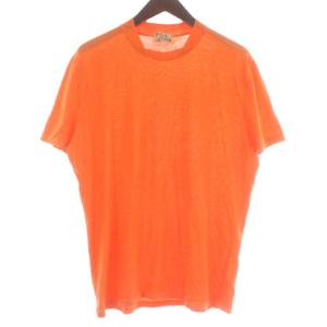 Tシャツ カットソー 半袖 クルーネック Hロゴ パンチング L オレンジ /XZ
