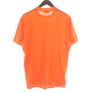 HERMES Tシャツ カットソー 半袖 クルーネック Hロゴ パンチング L オレンジ /XZ