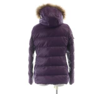 BURBERRY BLUE LABEL ダウンジャケット 長袖 総裏地 ジップアップ ロゴ ファー付きフード 38 S 紫 /MQ