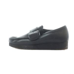 Clarks ローファー モカシン スクエアトゥ レザー ロゴ 26.5cm 黒 ブラック 61151729 /MQ