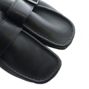 Clarks ローファー モカシン スクエアトゥ レザー ロゴ 26.5cm 黒 ブラック 61151729 /MQ