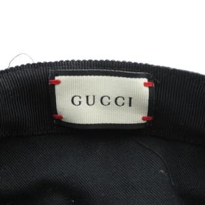 GUCCI 帽子 ベースボールキャップ LOVED ロゴ 刺繍 M 58 黒 ブラック /XZ OH