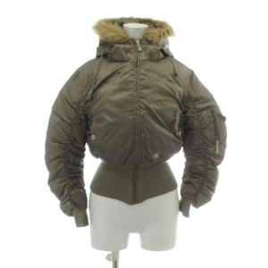 フライトジャケット ミリタリー アウター ナイロン ファー 毛皮 ショート丈 ギャザー フード ジップアップ