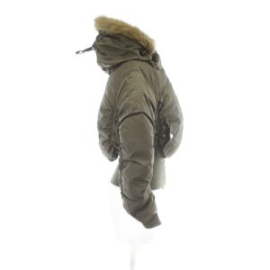 Calvin Klein フライトジャケット ミリタリー アウター ナイロン ファー 毛皮 ショート丈 ギャザー フード ジップアップ