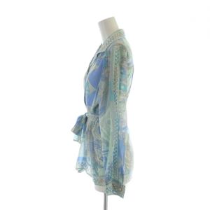 Emilio Pucci ヴィンテージ ブラウス 総柄 8 ブルー