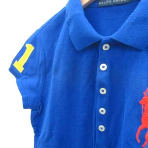 RALPH LAUREN ポロシャツ 半袖 M ブルー 青 ビッグポニー /SY28 GY61