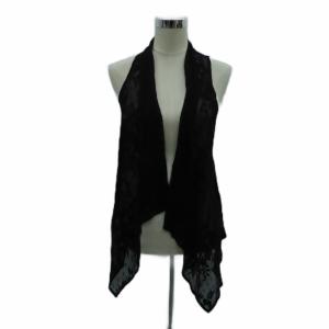 ベスト ジレ M 9号 黒 ブラック レース ドレープ アシンメトリー /HO8 GY61