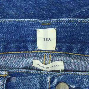 SEA ジーンズ デニムパンツ ストレート ロング丈 ハイウエスト 25 M 青 ブルー /HO40 GY61