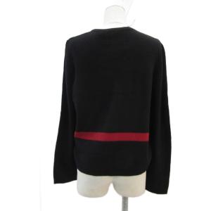 SONIA RYKIEL セーター ニット ウール アンゴラ混 42 L 黒 ブラック 総柄 長袖 ラウンドネック /YS23 GY61