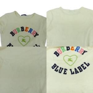BURBERRY BLUE LABEL Tシャツ カットソー 半袖 38 M オフホワイト ロゴ /HO32 GY61
