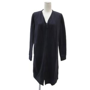 カーディガン 2 紺 ネイビー Vネック ジップアップ ロング丈 /YS14 GY61