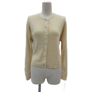 ニットカーディガン オーバーサイズ XS ベージュ クルーネック ミドル丈 4110800086 /YS32