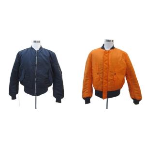 INDUSTRIES MA-1 フライトジャケット リバーシブル L ネイビー 紺 オレンジ ジップアップ