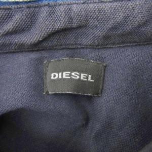 DIESEL ポロシャツ L 紺 ネイビー デニム襟 無地 半袖 /YS16 GY61