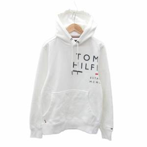 スウェット パーカー プルオーバー S 白 ホワイト ロゴプリント /SY26 GY61