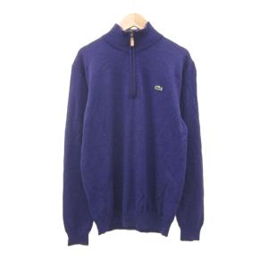ニット セーター ハーフジップ 長袖 ウール 4 M 紫 パープル /SY15 GY61
