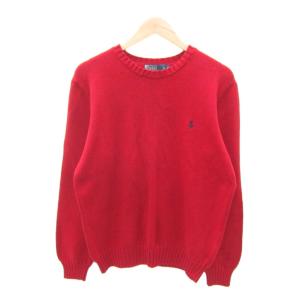 ニット セーター 長袖 M 赤 レッド 刺繍 /SY1 GY61