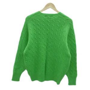 Polo by Ralph Lauren ニット セーター ラウンドネック 長袖 ロゴ刺繍 ウール L グリーン 緑 /HO4 GY61