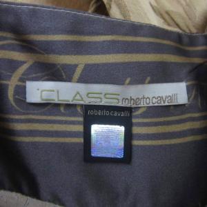 roberto cavalli CLASS フレアスカート 8 L マスタードイエロー 花柄 ベルト付き /YS13 GY61