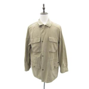 ミリタリージャケット ブルゾンジャケット ミドル丈 無地 ジップアップ M ベージュ /SY35 GY61