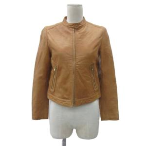 ライダースジャケット レザージャケット 革ジャン シングル 38 M キャメル シープレザー ミドル丈