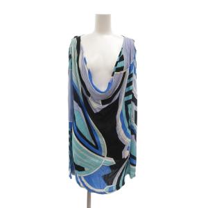 チュニック カットソー I44 ブルー系 幾何学模様 37RM20 /UO GY61