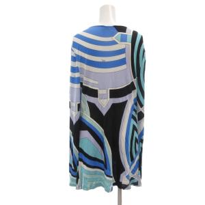 Emilio Pucci チュニック カットソー I44 ブルー系 幾何学模様 37RM20 /UO GY61