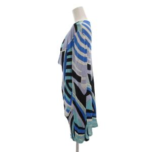 Emilio Pucci チュニック カットソー I44 ブルー系 幾何学模様 37RM20 /UO GY61