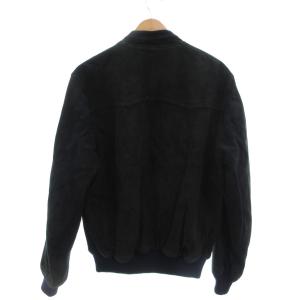 McGREGOR スエード ボンバージャケット 羊皮 レザー 裏チェック XL 黒 ブラック G14-506 /UO GY61