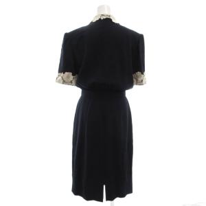 VALENTINO GARAVANI Miss V ワンピース レース衿 40 紺 ネイビー /UO GY61