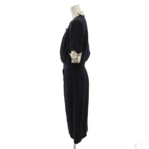 VALENTINO GARAVANI Miss V ワンピース レース衿 40 紺 ネイビー /UO GY61