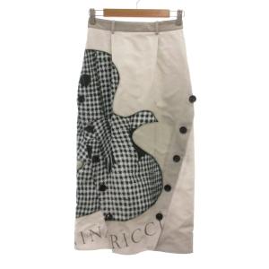 ロングスカート 34 グレー アシンメトリー ボタンデザイン /UO GY61