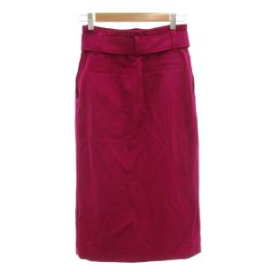 PINKY&DIANNE タイトスカート ウール 36 ベルト付き タック入り フロントスリット ピンク /NU GY58