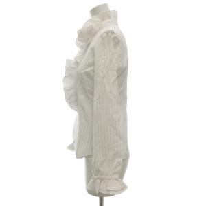 NARA CAMICIE シャツ ブラウス 1 白 ホワイト 長袖 ストライプ フリルネック 01-01-0203 /GV GY58