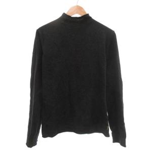 美品 セーター ニット ウール M チャコールグレー モックネック 長袖 /NL GY58