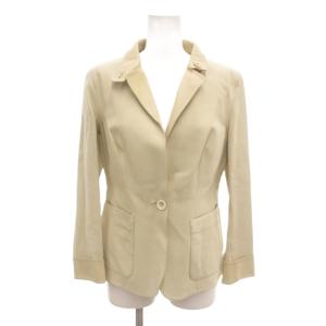 テーラードジャケット レザー ラムスキン 40 黄 イエロー スタンドカラー /NL GY58