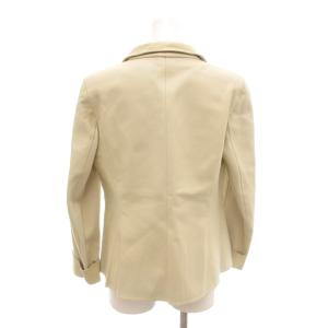 AGNONA テーラードジャケット レザー ラムスキン 40 黄 イエロー スタンドカラー /NL GY58