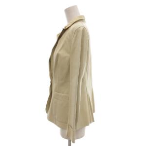 AGNONA テーラードジャケット レザー ラムスキン 40 黄 イエロー スタンドカラー /NL GY58