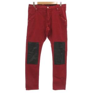 Moon Age Devilment 美品 カラースキニー デニムパンツ 3 赤 レッド 膝パッチ /UO