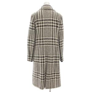 Viaggio Blu 美品 コート アンゴラ 千鳥格子柄 2 白 ホワイト 黒 ブラック /UO GY58