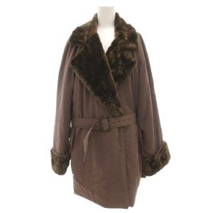 ヴィンテージ 中綿コート ミドル丈 ベルト付き 42 茶 ブラウン /UO GY58